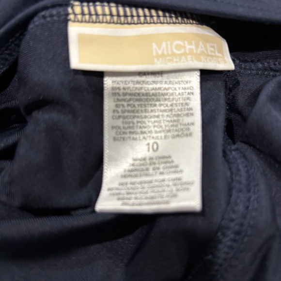 Michael Kors Navy Blue Halter One Piece Swim Bathing Suit 10 Swimsuit - Picture 6 of 7